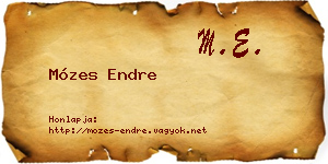 Mózes Endre névjegykártya