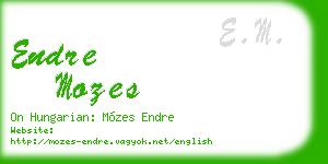 endre mozes business card