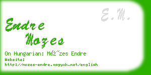 endre mozes business card